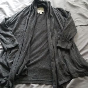 Dark gray draped cardigan